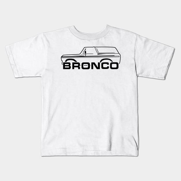 1978-1979 Bronco Side Black With New Logo Kids T-Shirt by The OBS Apparel